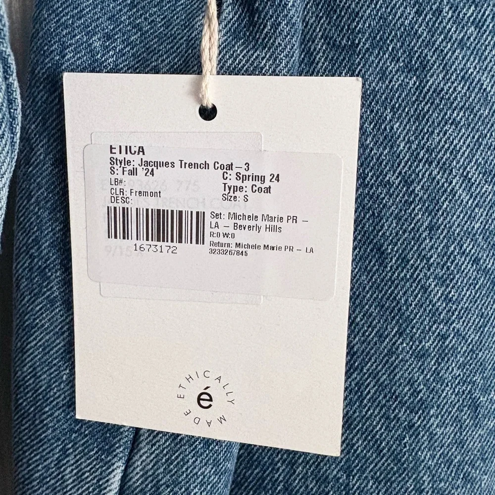 ETICA denim Jacques Trench Coat ✨NWT $398 Small - Picture 10 of 13